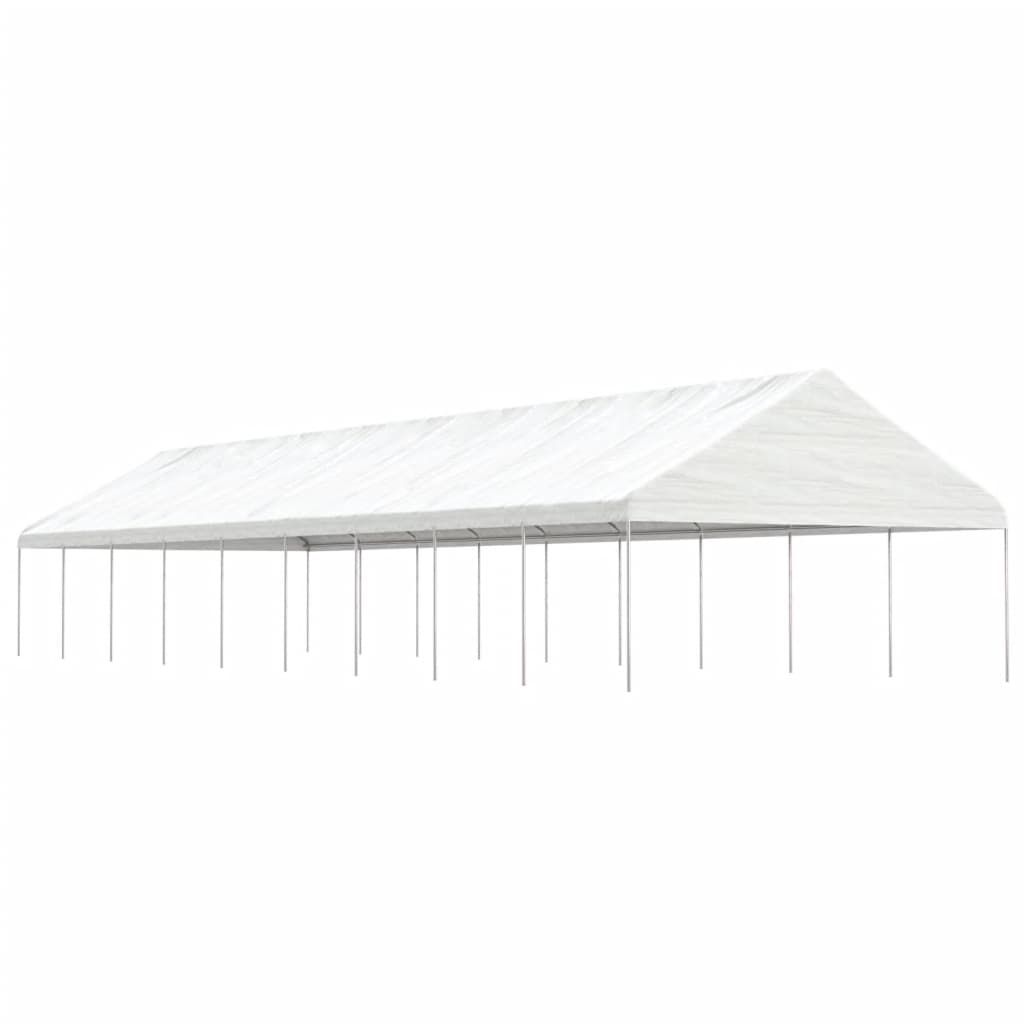Pavillon Mit Dach Weiß 4,46X5,88X3,75 M Polyethylen