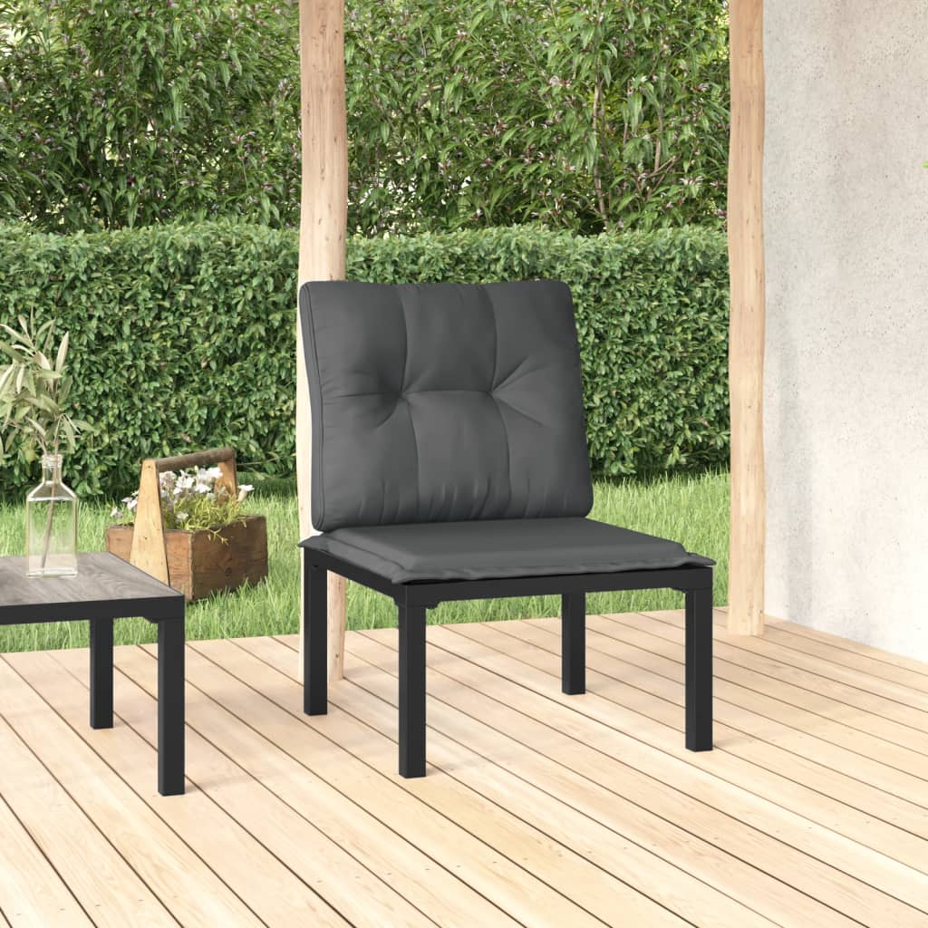 4-Tlg. Garten-Lounge-Set Schwarz Und Grau Poly Rattan