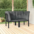4-Tlg. Garten-Lounge-Set Schwarz Und Grau Poly Rattan