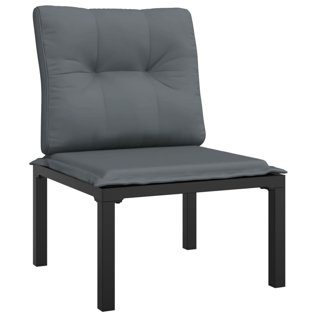 4-Tlg. Garten-Lounge-Set Schwarz Und Grau Poly Rattan