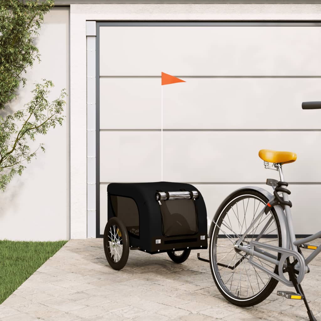 Fahrradanhänger Hunde Und Schwarz Oxford-Gewebe & Eisen