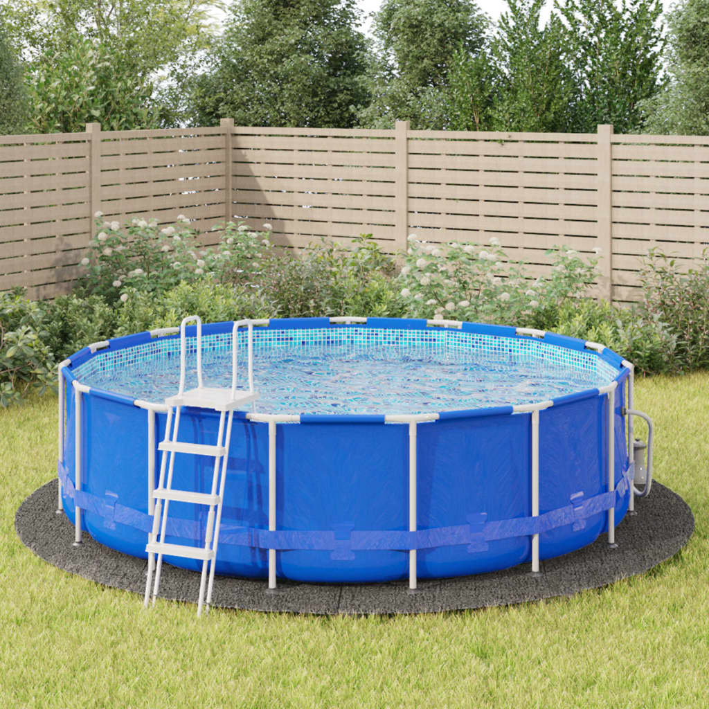 Pool-Bodentuch Ø396 Cm Polyester Geotextil Hellgrau