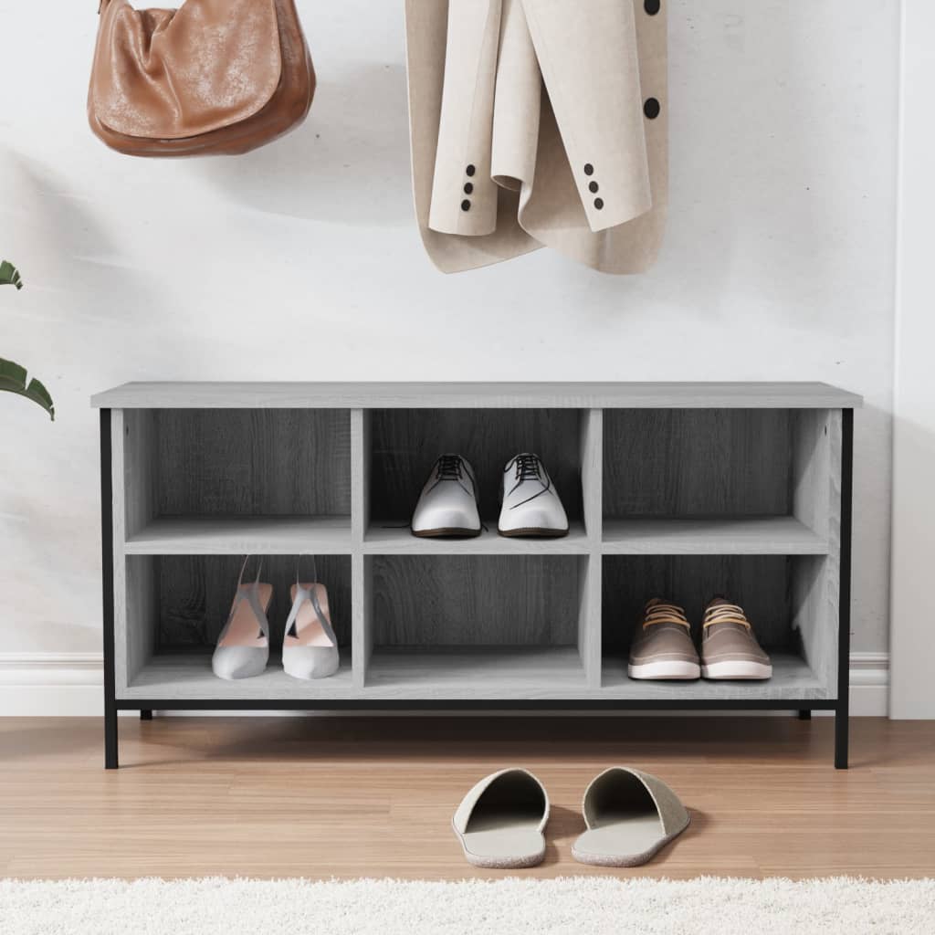 Schuhregal 100X35X Holzwerkstoff Grau Sonoma