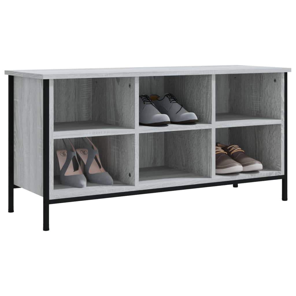 Schuhregal 100X35X Holzwerkstoff Grau Sonoma