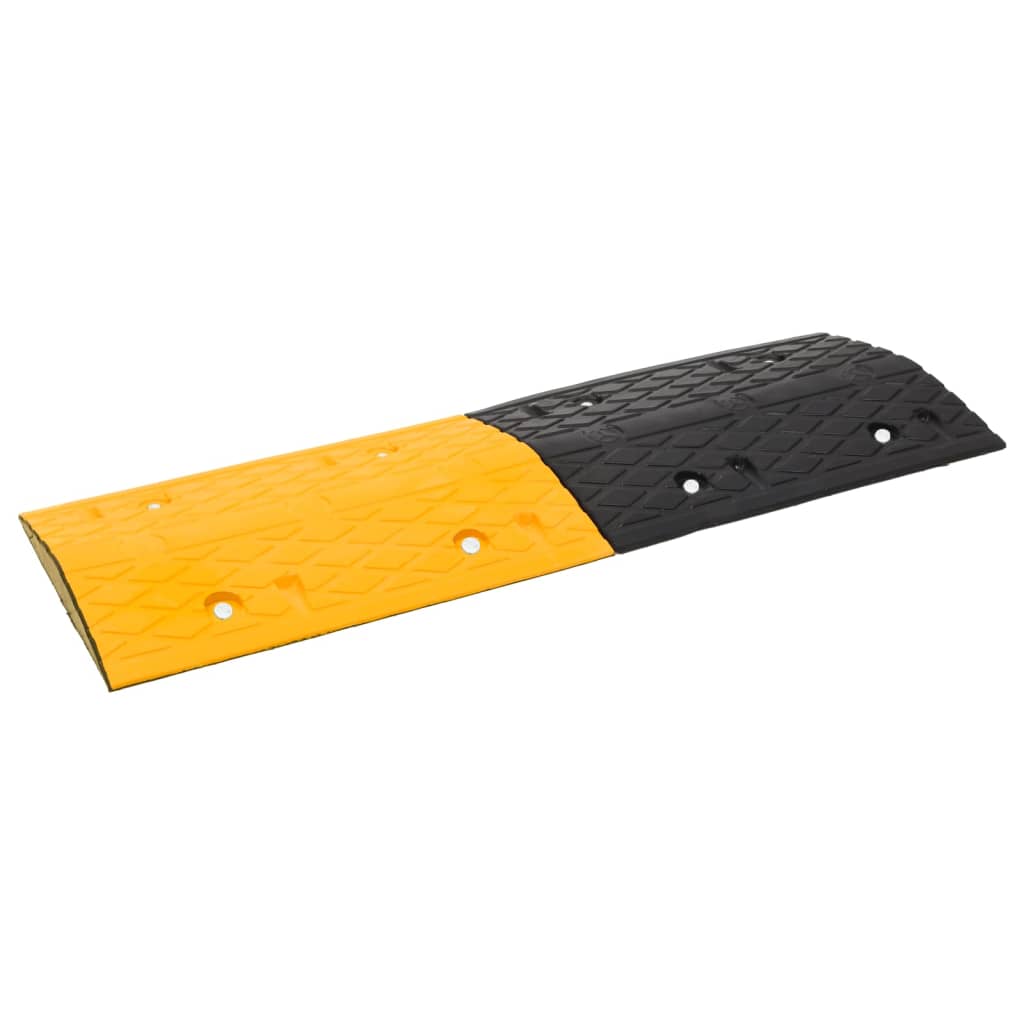 Bodenschwellen 4 Stk. Gelb & Schwarz 97X32,5X4 Cm Gummi