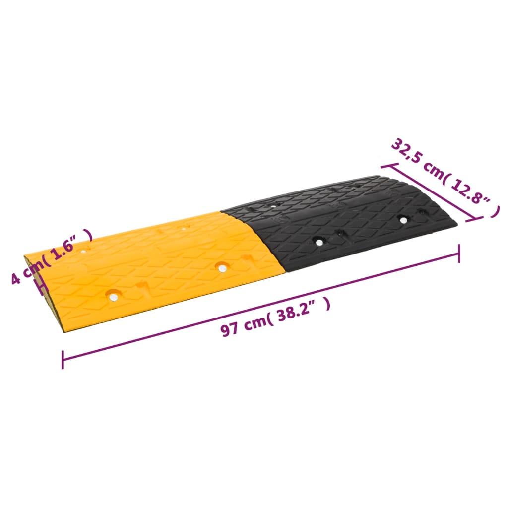 Bodenschwelle Gelb & Schwarz 226X32,5X4 Cm Gummi