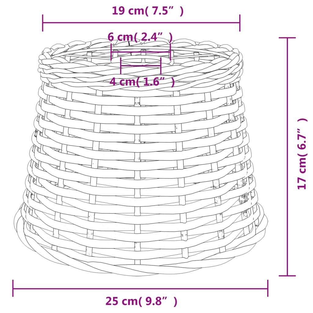Lampenschirm Ø25X17 Cm Korbweide
