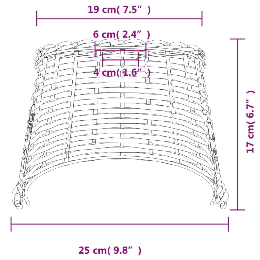 Lampenschirm Ø25X17 Cm Korbweide