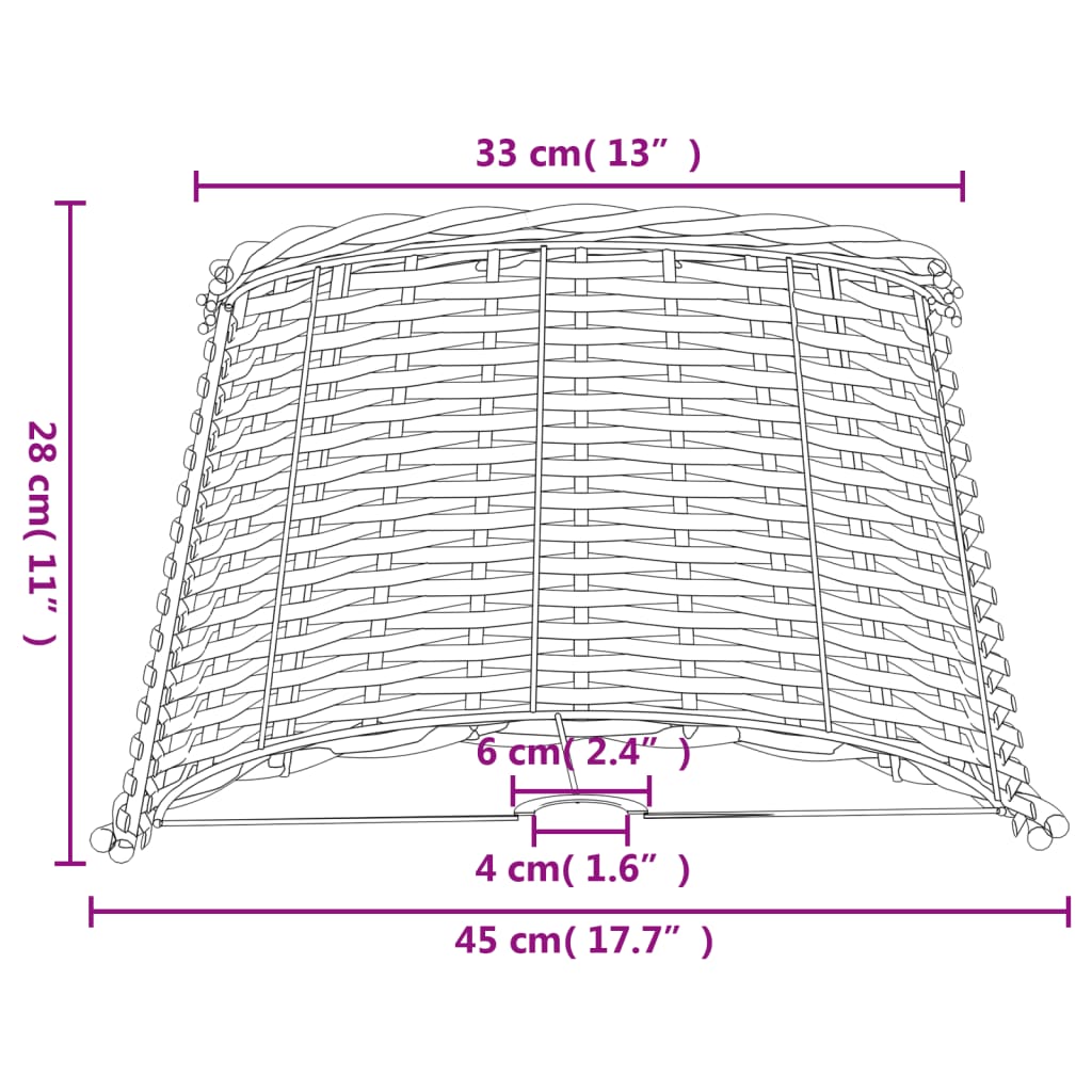 Lampenschirm Ø45X28 Cm Korbweide