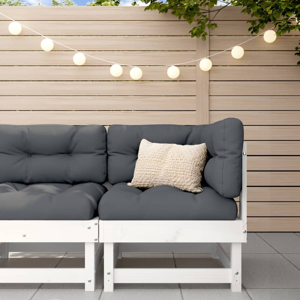 3-Tlg. Garten-Lounge-Set Weiß Massivholz Kiefer Weiße Kiefer