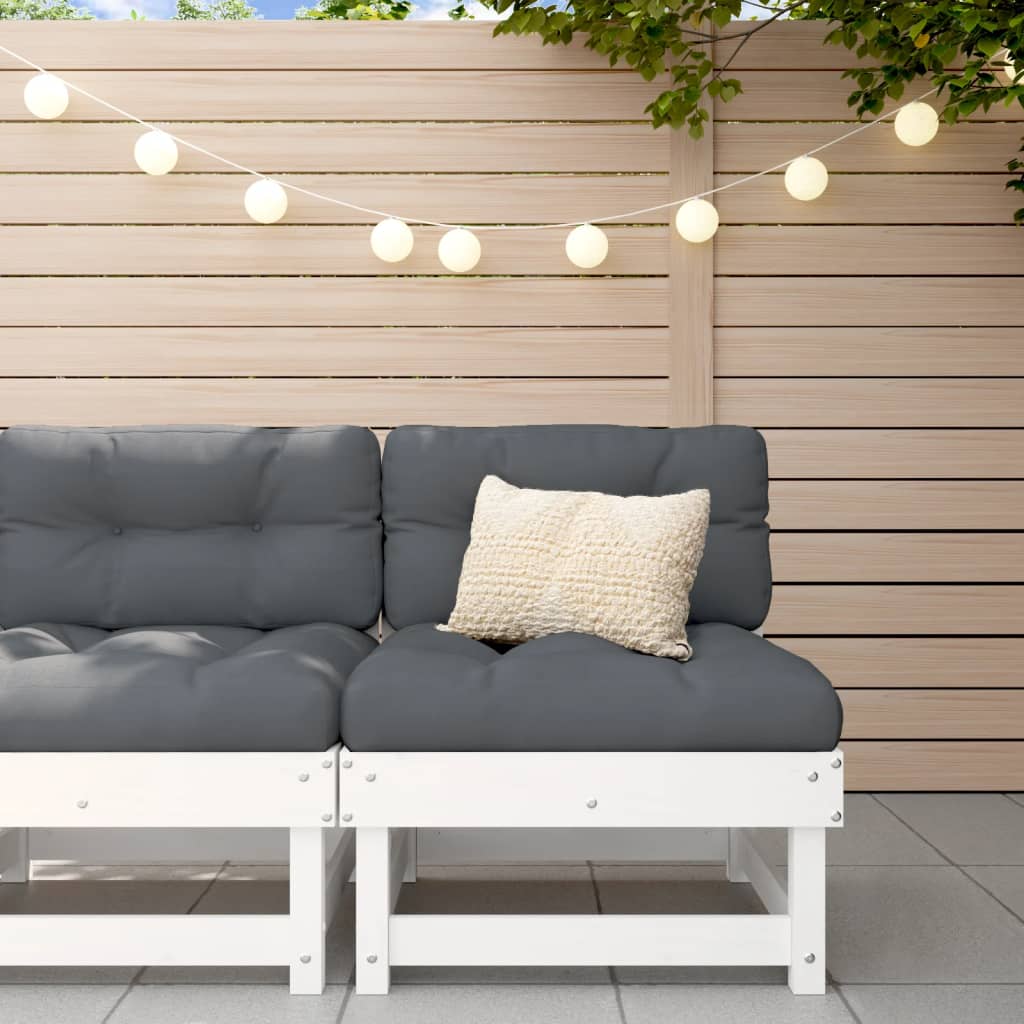 3-Tlg. Garten-Lounge-Set Weiß Massivholz Kiefer Weiße Kiefer