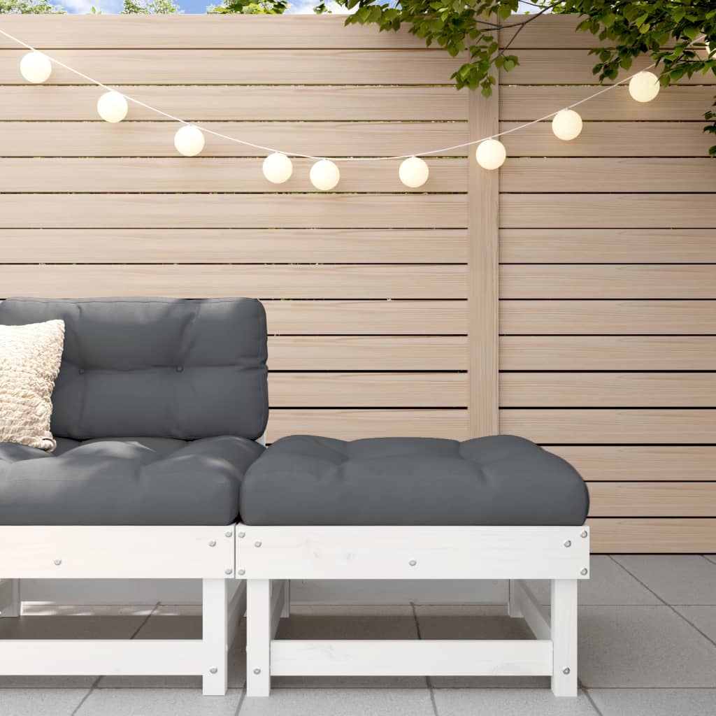 3-Tlg. Garten-Lounge-Set Weiß Massivholz Kiefer Weiße Kiefer