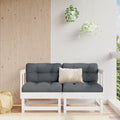 3-Tlg. Garten-Lounge-Set Weiß Massivholz Kiefer Weiße Kiefer