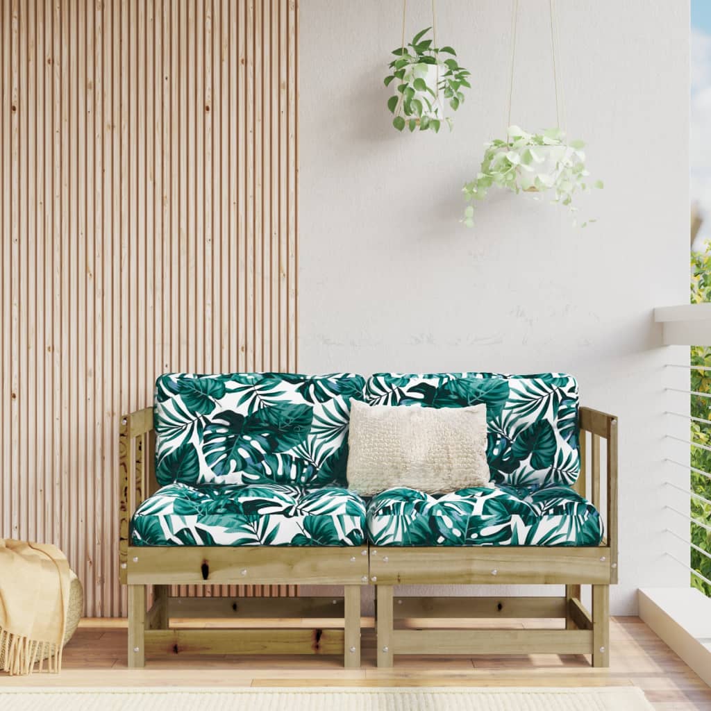 3-Tlg. Garten-Lounge-Set Kiefernholz Imprägniert Natürlich Imprägniert