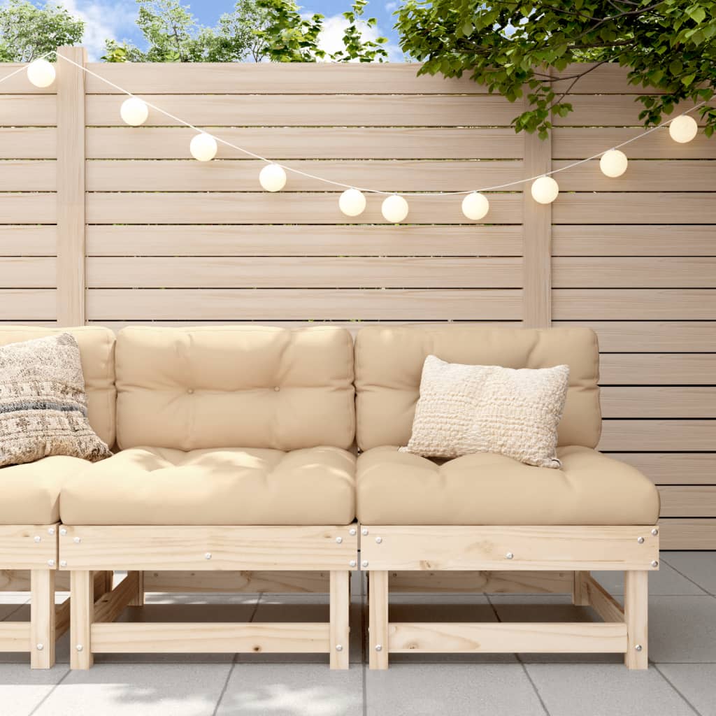 3-Tlg. Garten-Lounge-Set Massivholz Kiefer Natürliche Kiefer