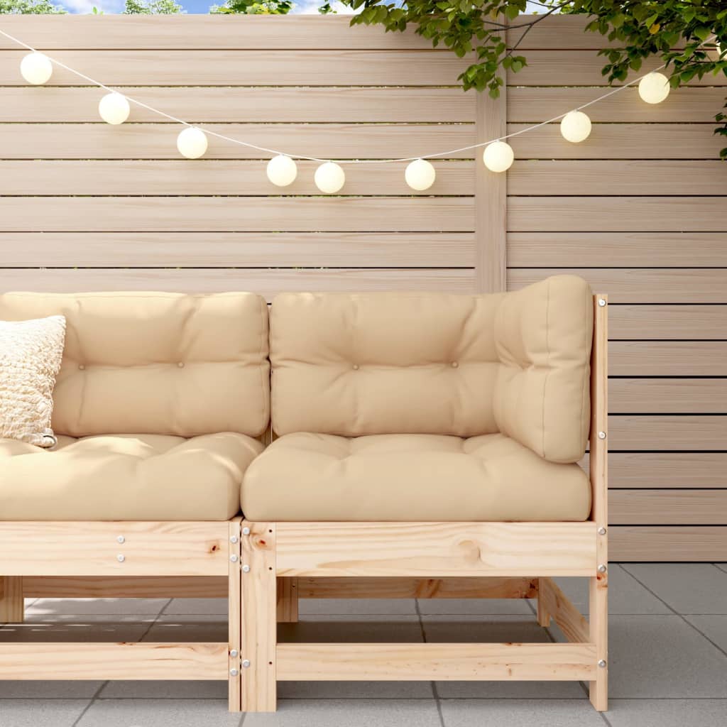 3-Tlg. Garten-Lounge-Set Massivholz Kiefer Unbehandeltes Kiefernholz