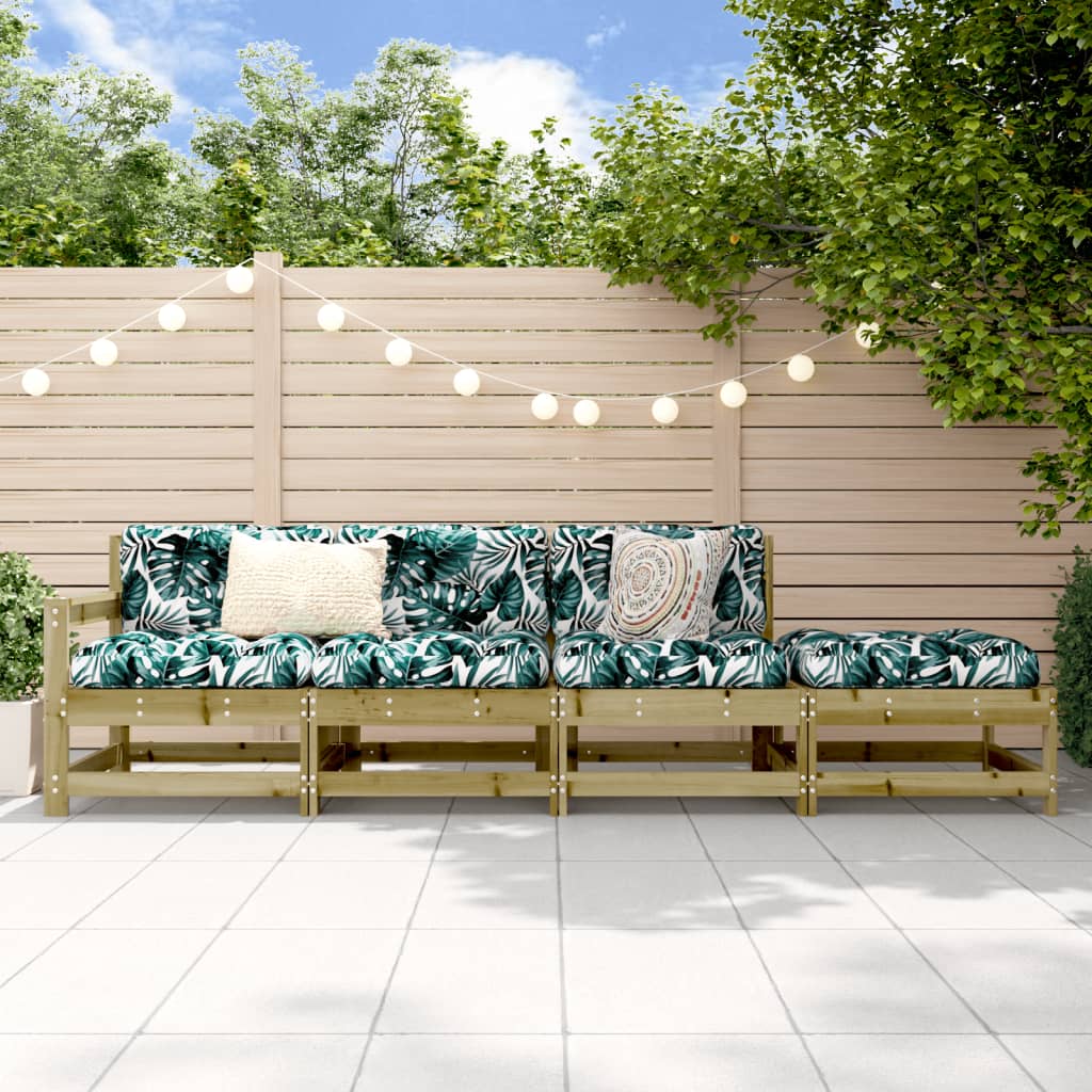 3-Tlg. Garten-Lounge-Set Kiefernholz Imprägniert Imprägniertes Kiefernholz