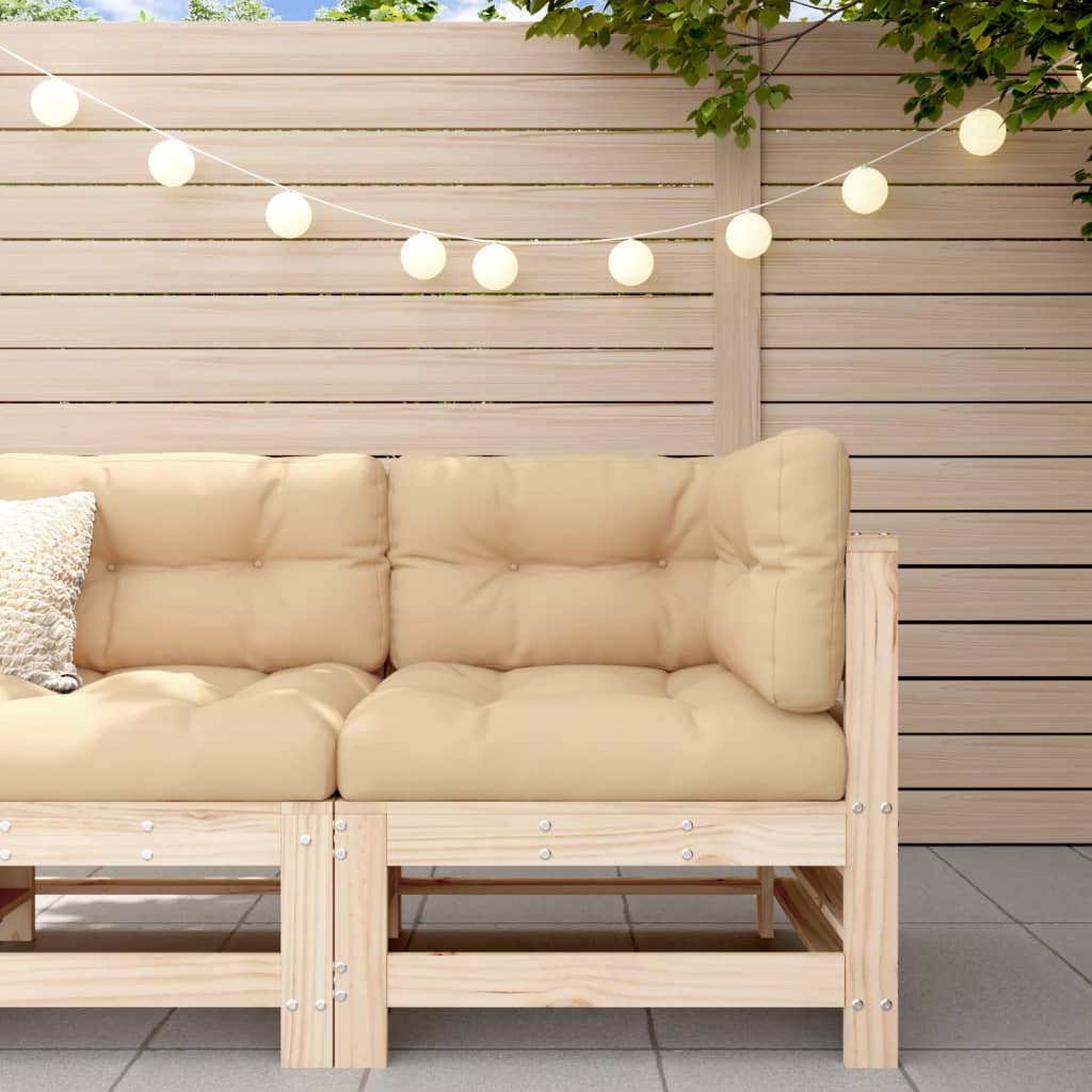 3-Tlg. Garten-Lounge-Set Massivholz Kiefer Natürliche Kiefer