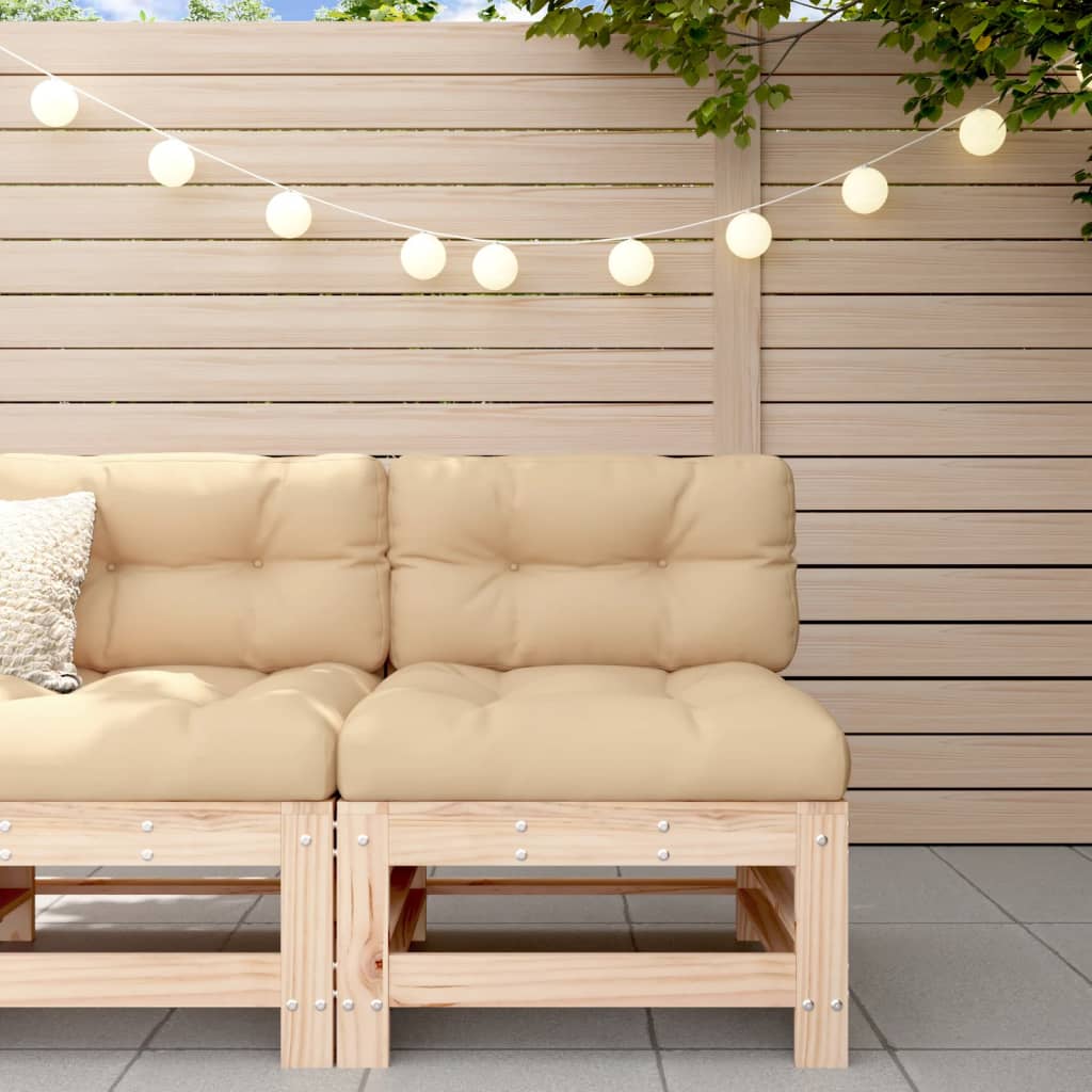 3-Tlg. Garten-Lounge-Set Massivholz Kiefer Natürliche Kiefer