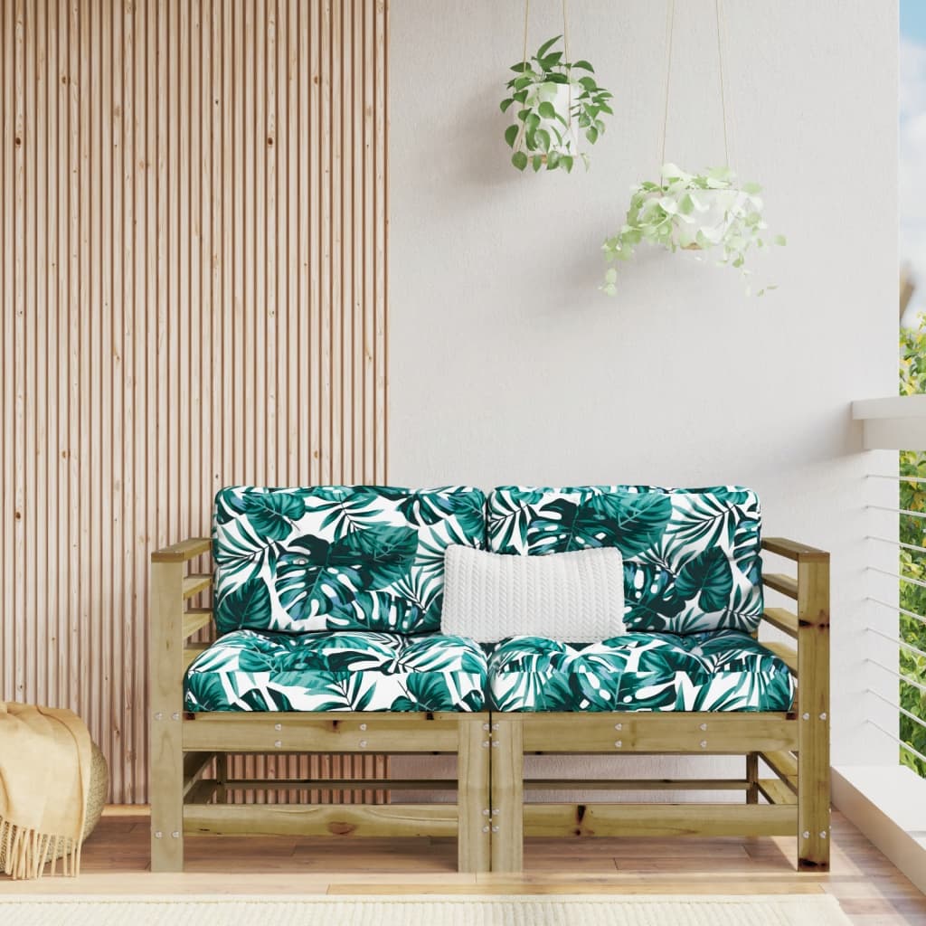 3-Tlg. Garten-Lounge-Set Kiefernholz Imprägniert Natürlich Imprägniert