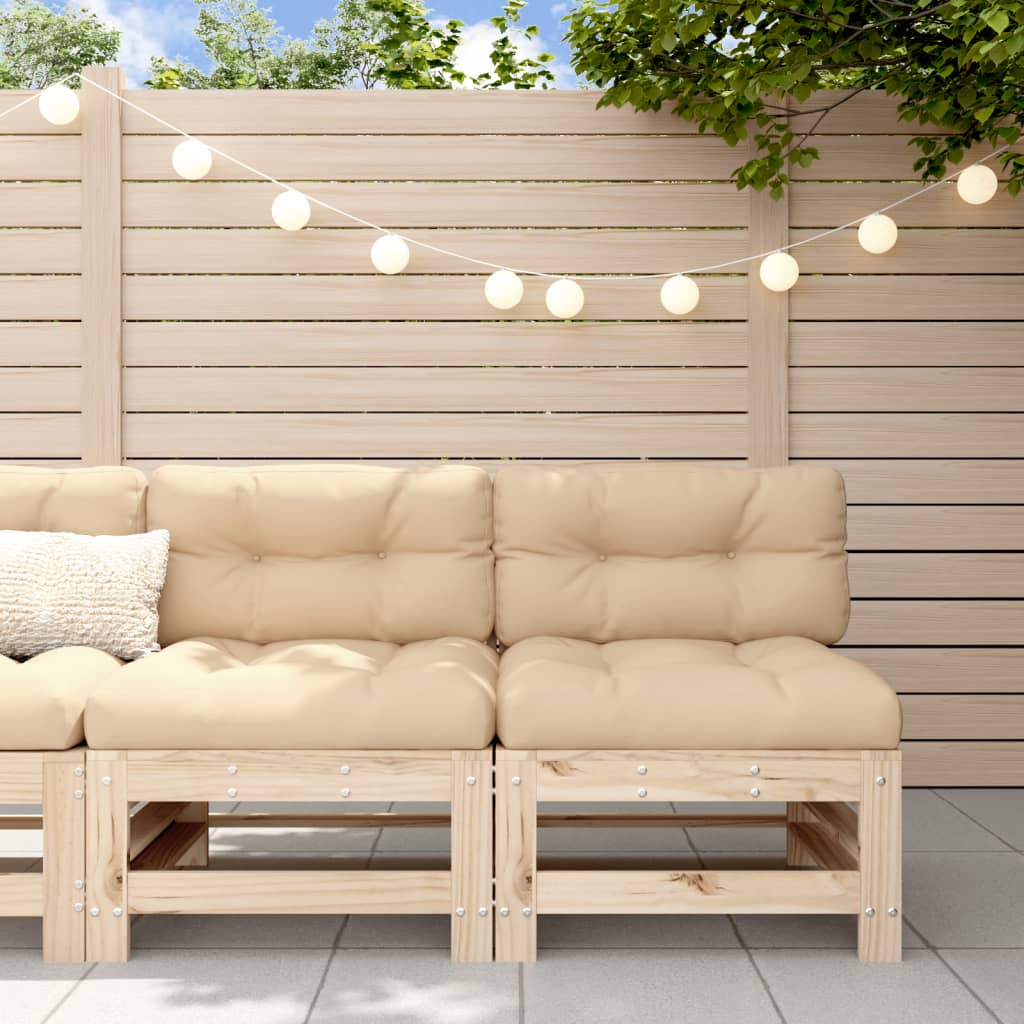 3-Tlg. Garten-Lounge-Set Massivholz Kiefer Natürliche Kiefer