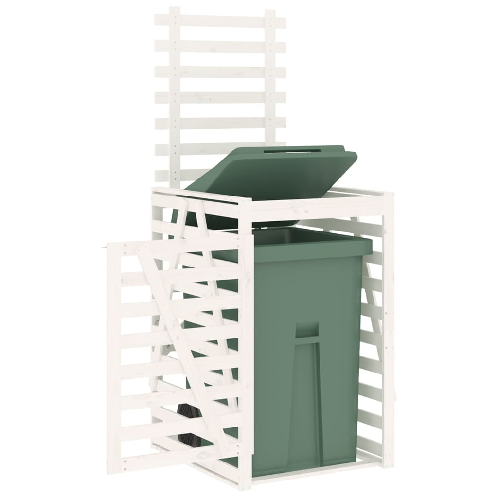 Mülltonnenbox Weiß 84X90X128,5 Cm Massivholz Kiefer Weiße Kiefer