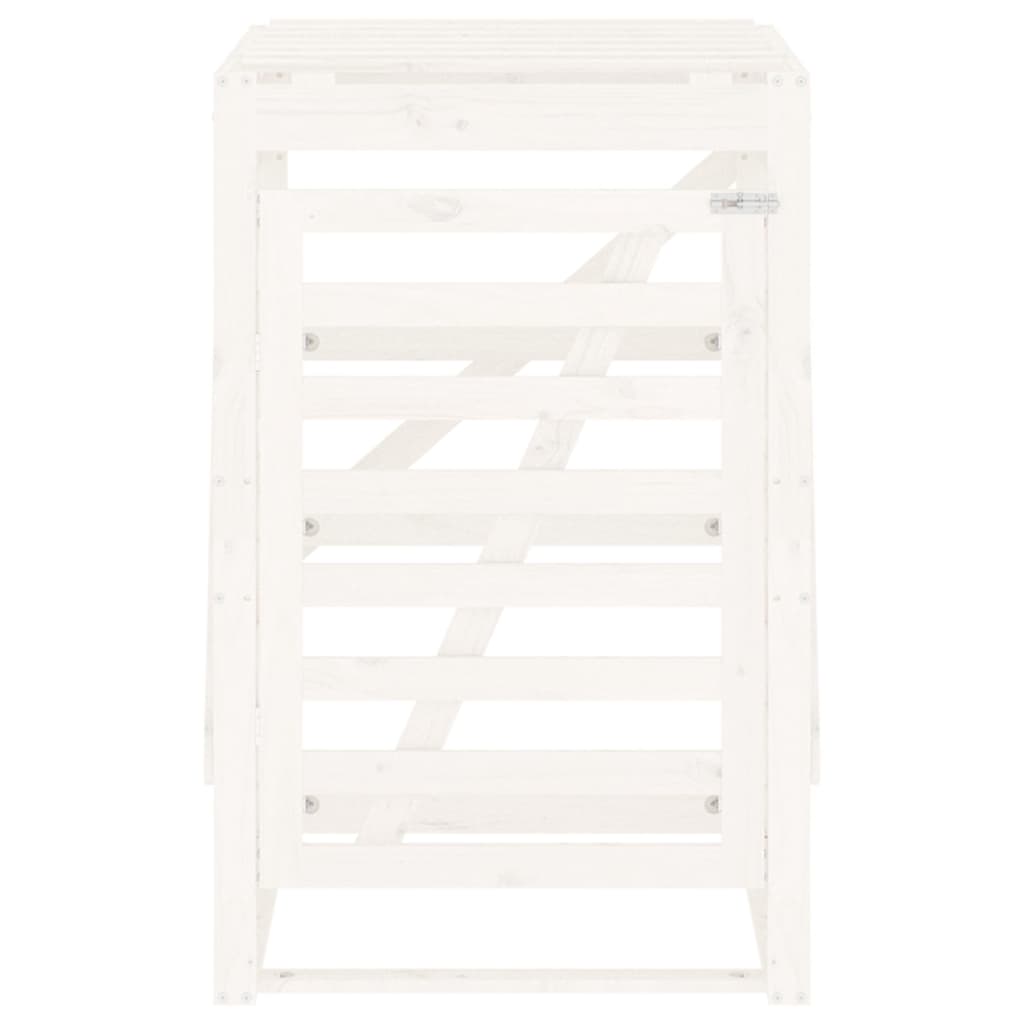 Mülltonnenbox Weiß 84X90X128,5 Cm Massivholz Kiefer Weiße Kiefer
