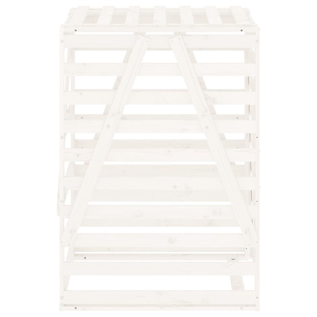 Mülltonnenbox Weiß 84X90X128,5 Cm Massivholz Kiefer Weiße Kiefer
