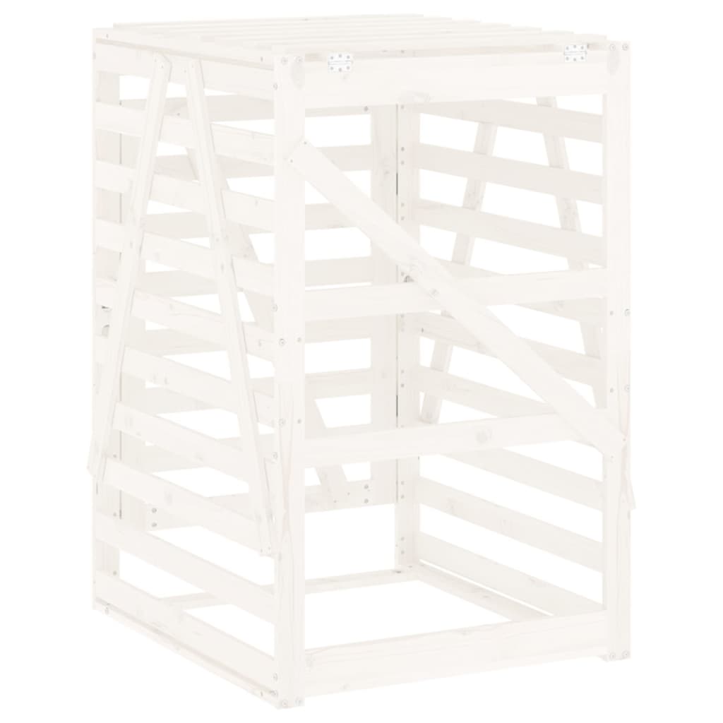 Mülltonnenbox Weiß 84X90X128,5 Cm Massivholz Kiefer Weiße Kiefer