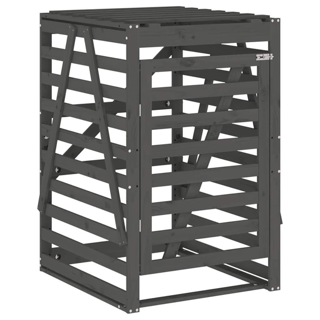 Mülltonnenbox Grau 84X90X128,5 Cm Massivholz Kiefer Graue Kiefer