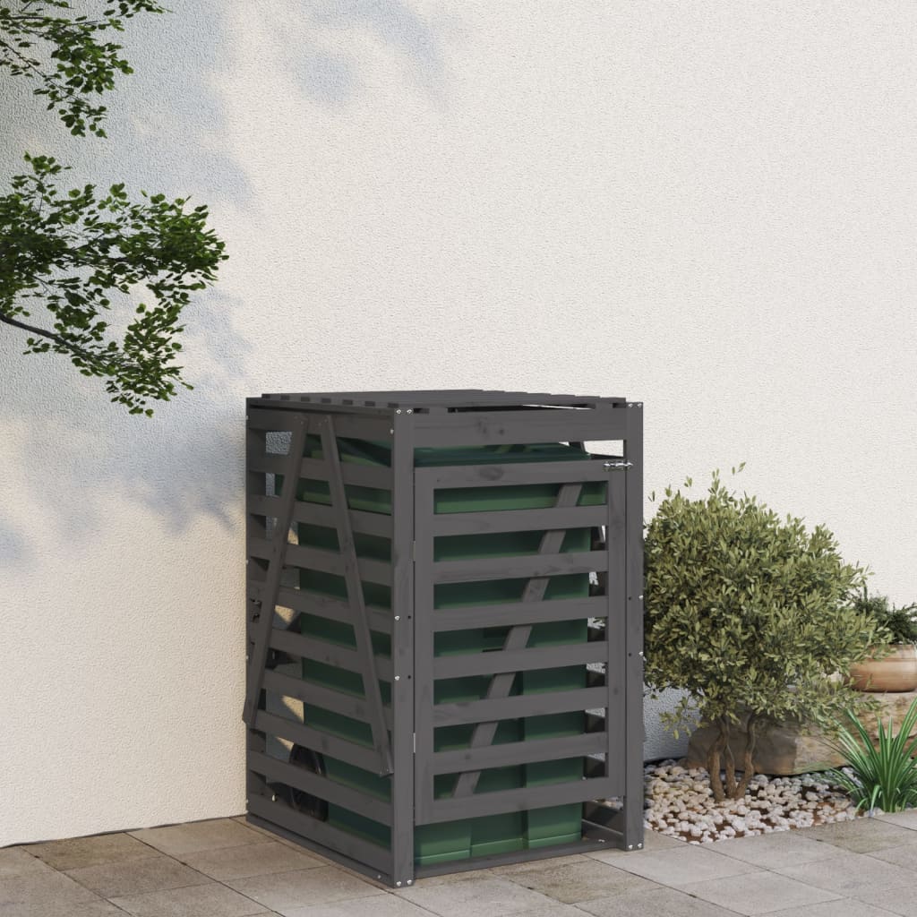 Mülltonnenbox Grau 84X90X128,5 Cm Massivholz Kiefer Graue Kiefer