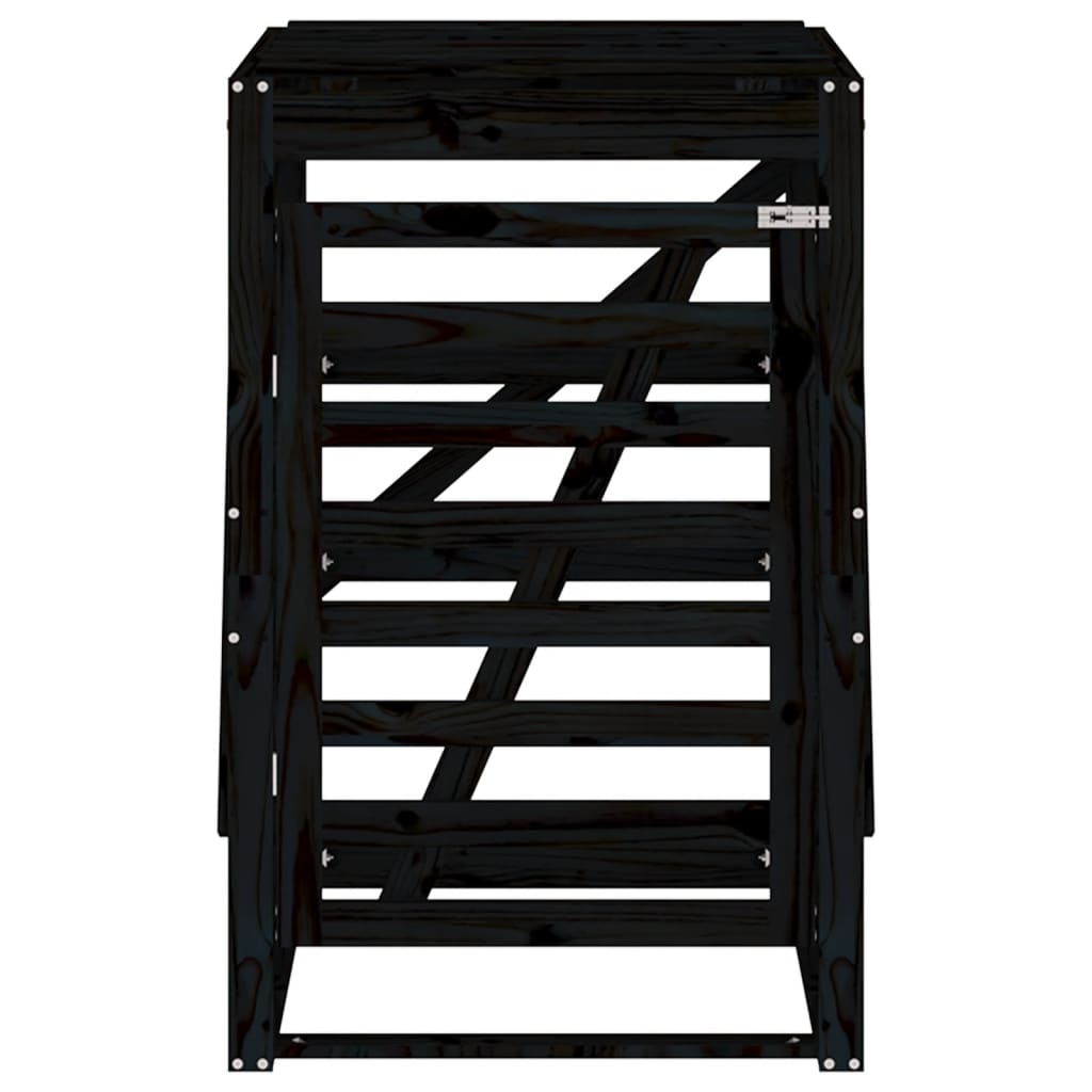 Mülltonnenbox Schwarz 84X90X128,5 Cm Massivholz Kiefer Schwarze Kiefer