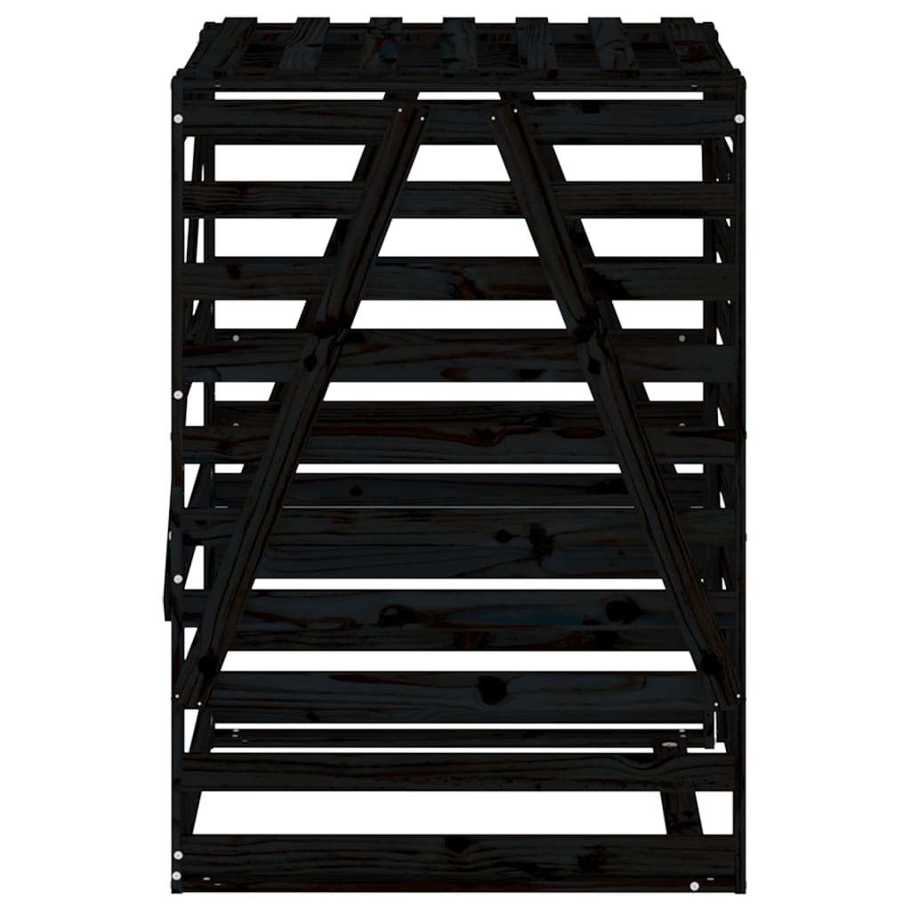 Mülltonnenbox Schwarz 84X90X128,5 Cm Massivholz Kiefer Schwarze Kiefer
