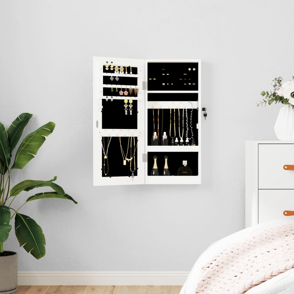 Schmuckschrank Mit Spiegel Wandmontage 30X8,5X67 Cm