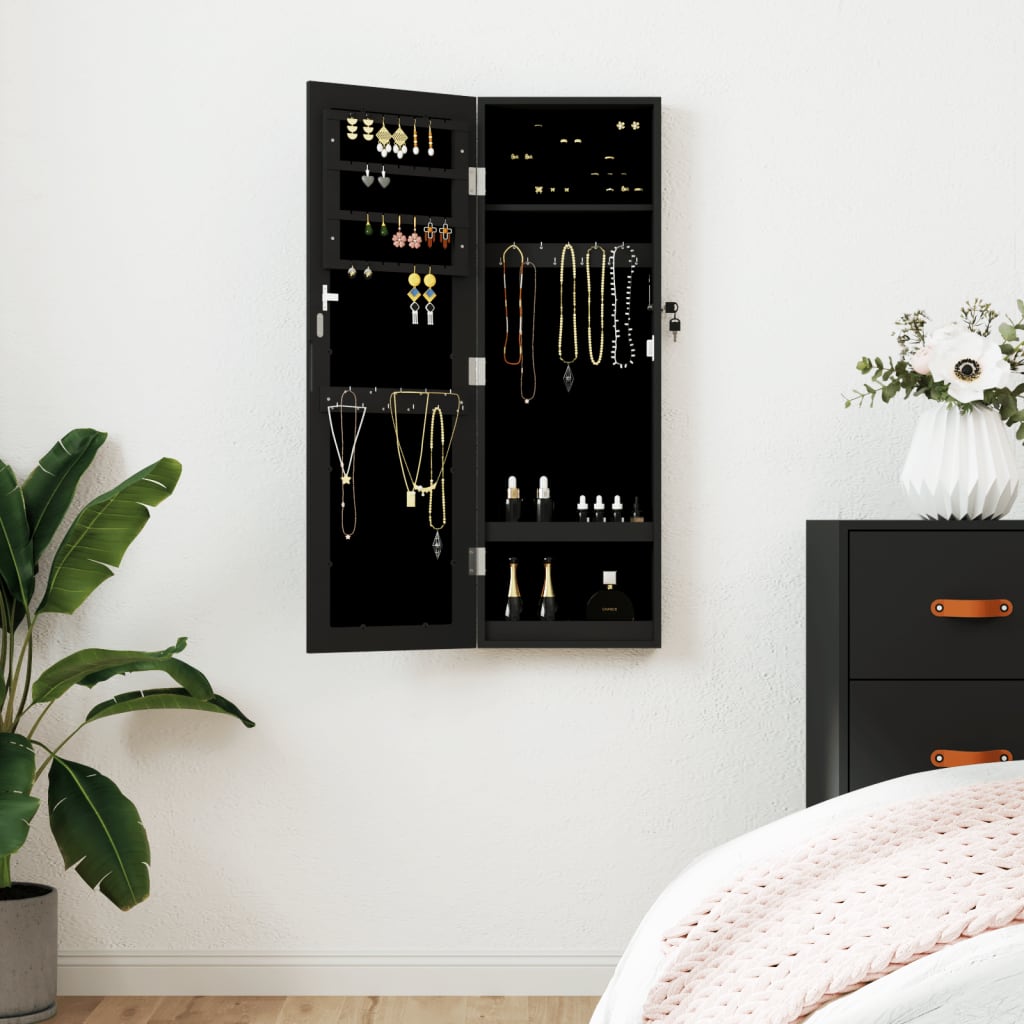 Schmuckschrank Mit Spiegel Wandmontage 30X8,5X90 Cm