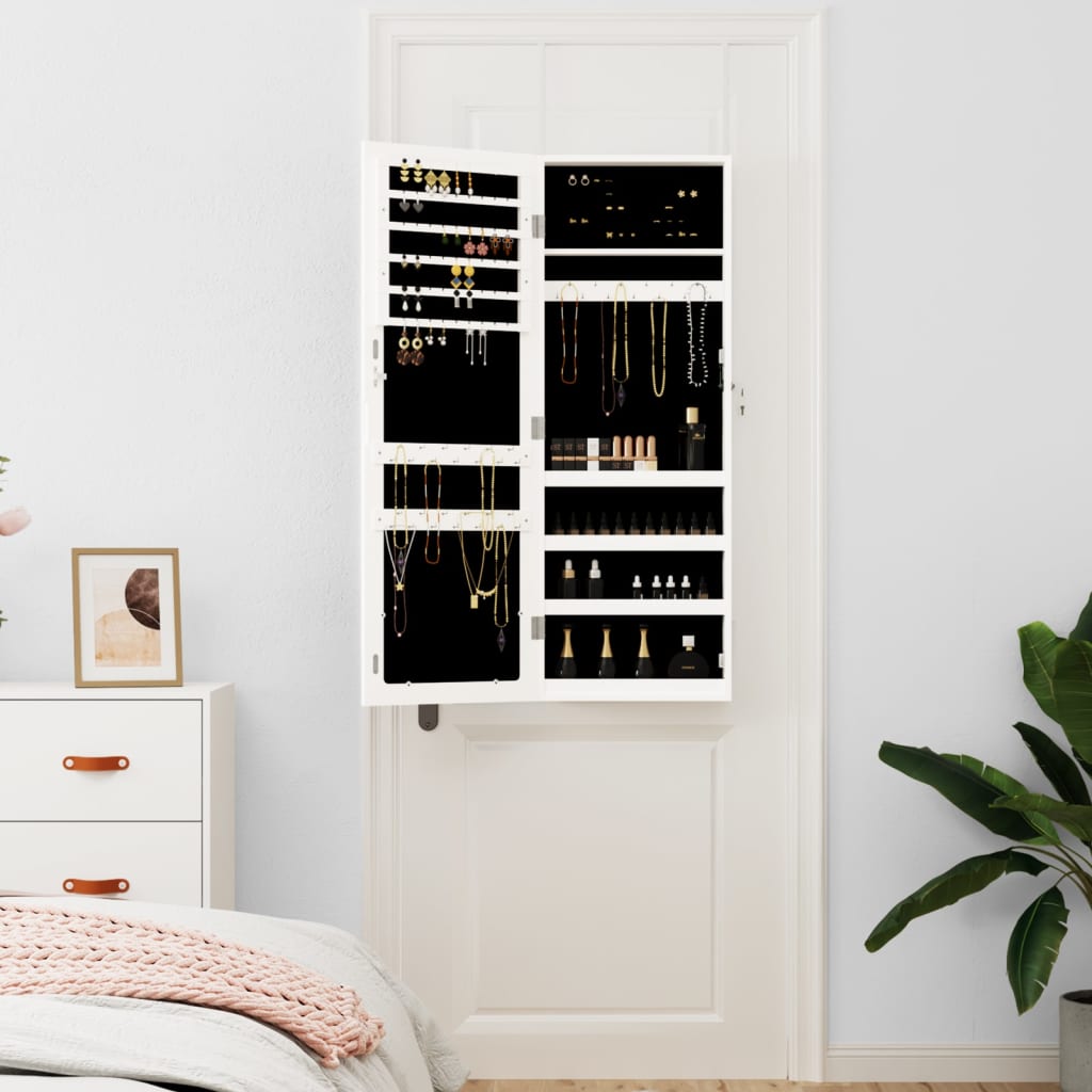 Schmuckschrank Mit Spiegel Wandmontage 37,5X10X106 Cm