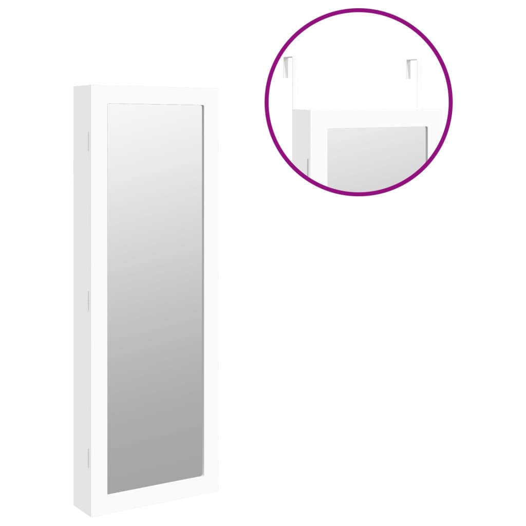 Schmuckschrank Mit Spiegel Wandmontage 37,5X10X106 Cm