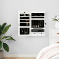 Schmuckschrank Mit Spiegel Wandmontage 37,5X10X106 Cm