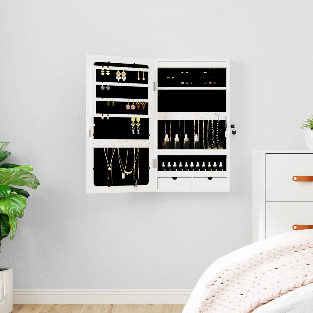 Spiegel-Schmuckschrank Mit Led-Beleuchtung Wandmontage