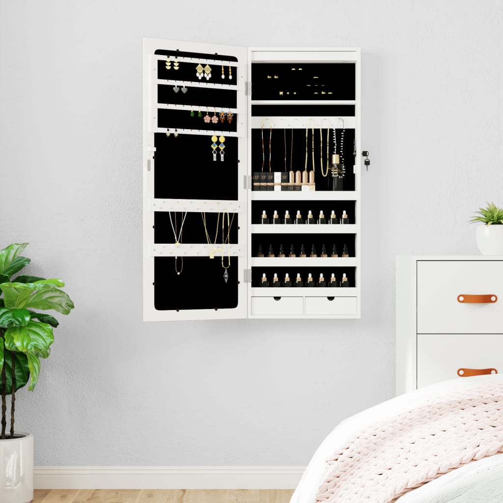 Spiegel-Schmuckschrank Mit Led-Beleuchtung Wandmontage