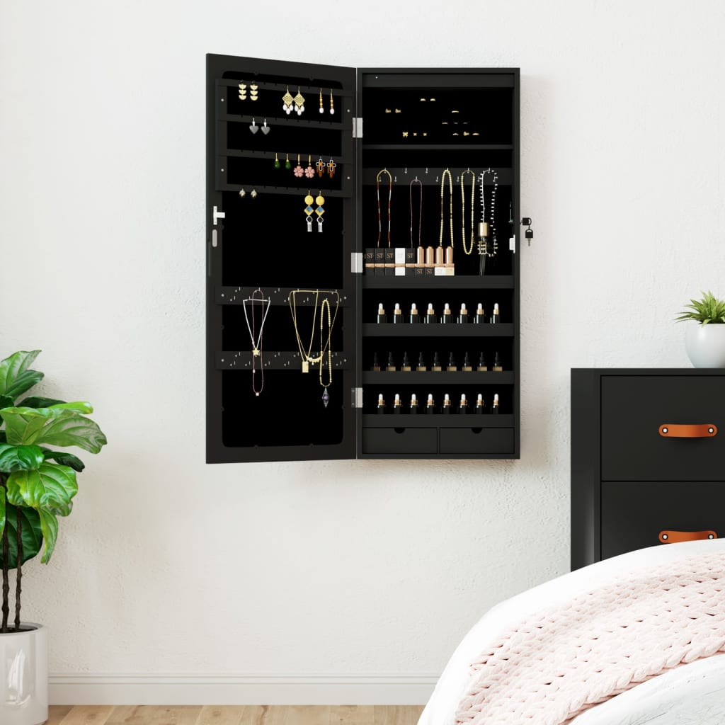 Spiegel-Schmuckschrank Mit Led-Beleuchtung Wandmontage