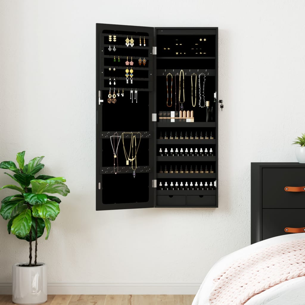 Spiegel-Schmuckschrank Mit Led-Beleuchtung Wandmontage