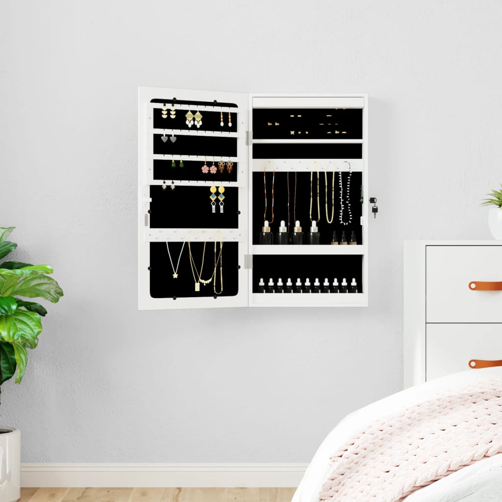 Spiegel-Schmuckschrank Mit Led-Beleuchtung Wandmontage