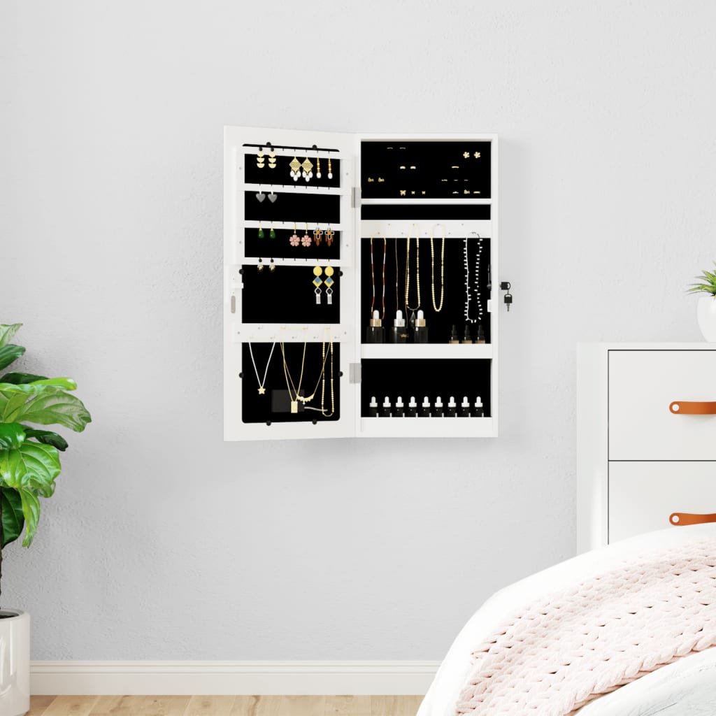 Spiegel-Schmuckschrank Mit Led-Beleuchtung Wandmontage