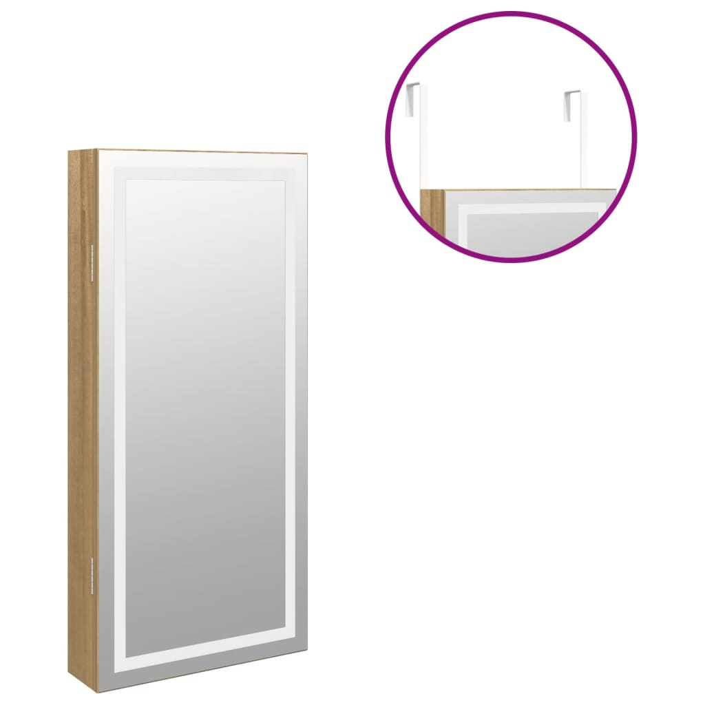Spiegel-Schmuckschrank Mit Led-Beleuchtung Wandmontage