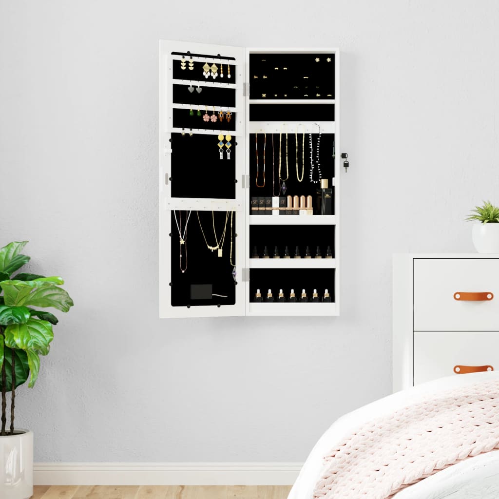 Spiegel-Schmuckschrank Mit Led-Beleuchtung Wandmontage