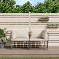3-Tlg. Garten-Lounge-Set Mit Kissen Anthrazit Poly Rattan