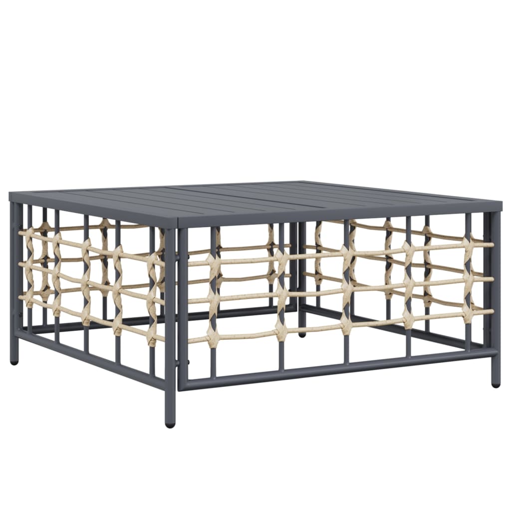 3-Tlg. Garten-Lounge-Set Mit Kissen Anthrazit Poly Rattan
