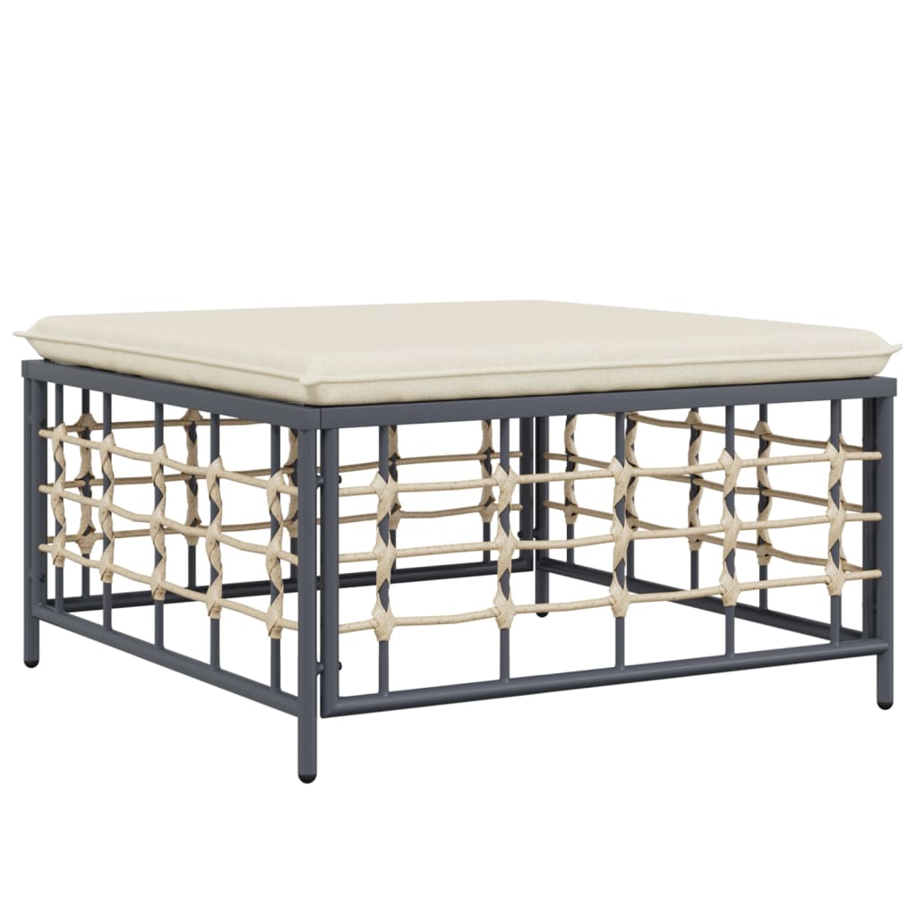 6-Tlg. Garten-Lounge-Set Mit Kissen Anthrazit Poly Rattan