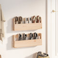 Wand-Schuhregale 2 Stk. 110X9X23 Cm Massivholz Kiefer Natur